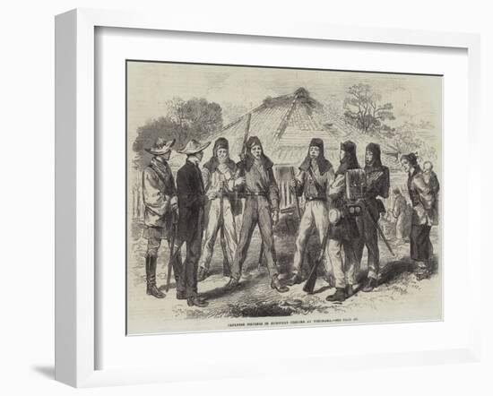 Japanese Soldiers in European Costume at Yokohama-null-Framed Giclee Print