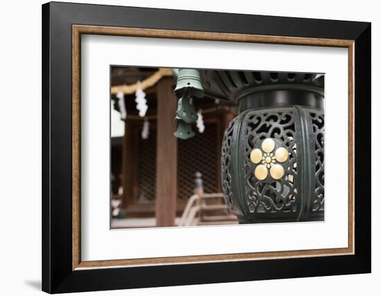 Japanese Style Lantern at Osaka Tenmangu, Osaka, Japan, Asia.-elwynn-Framed Photographic Print