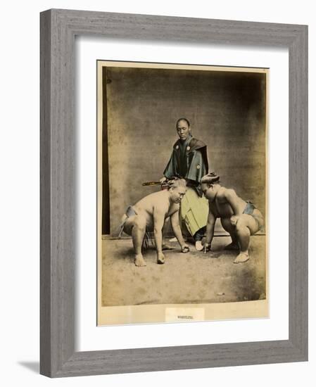 Japanese Sumo Wrestlers-null-Framed Photographic Print