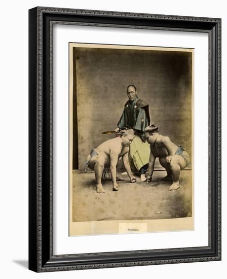 Japanese Sumo Wrestlers-null-Framed Photographic Print