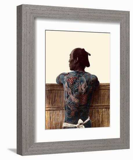 Japanese Tattoo-Kusakabe Kimbei-Framed Premium Giclee Print