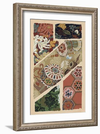 Japanese Textile Design V-null-Framed Art Print