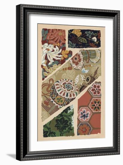 Japanese Textile Design V-null-Framed Art Print