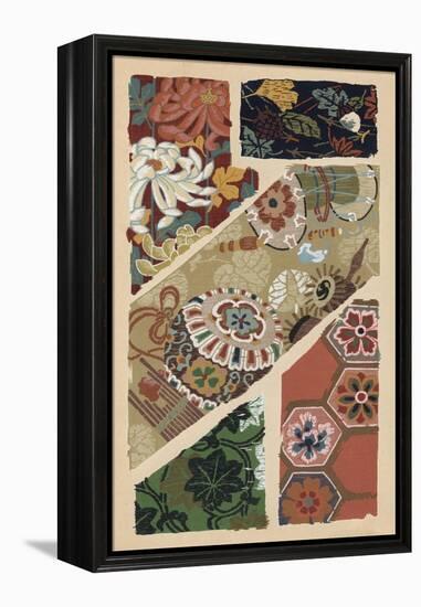 Japanese Textile Design V-null-Framed Stretched Canvas