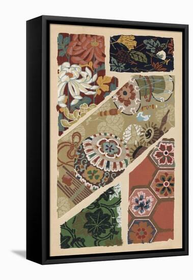 Japanese Textile Design V-null-Framed Stretched Canvas