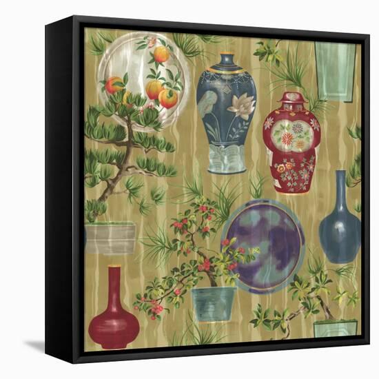 Japanese Vases Neutral1-Bill Jackson-Framed Premier Image Canvas