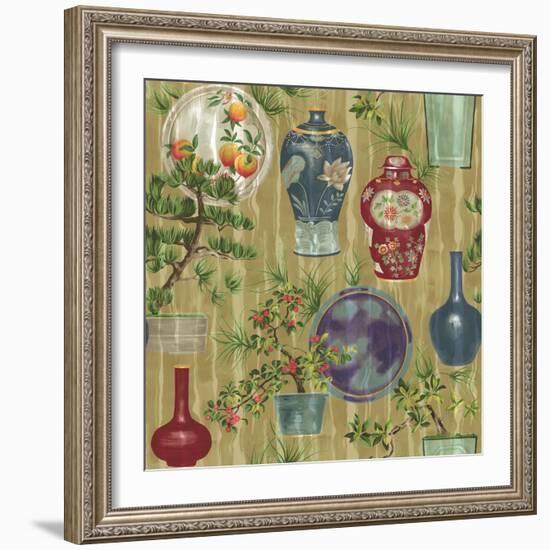 Japanese Vases Neutral1-Bill Jackson-Framed Giclee Print