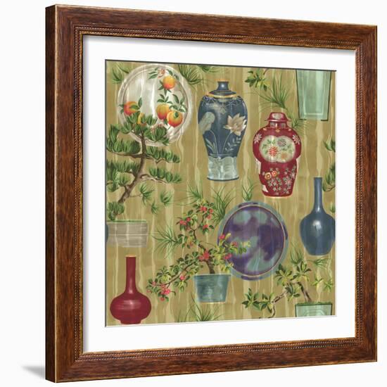 Japanese Vases Neutral1-Bill Jackson-Framed Giclee Print