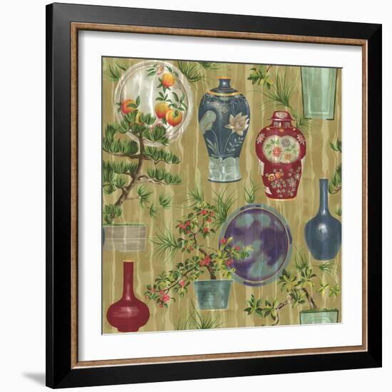 Japanese Vases Neutral1-Bill Jackson-Framed Giclee Print