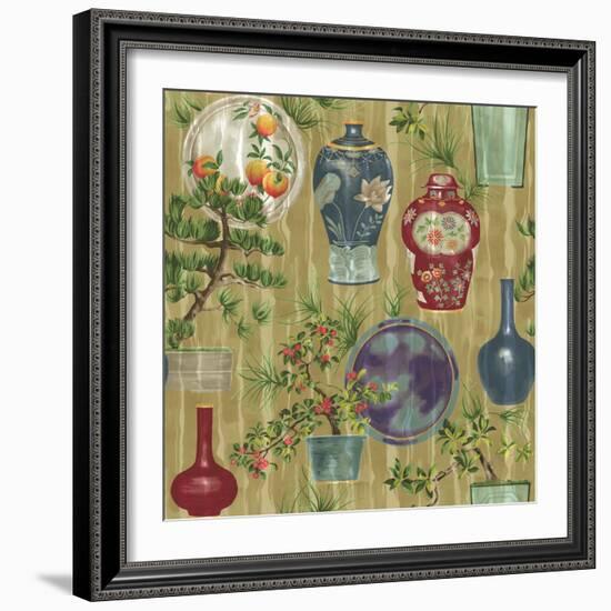 Japanese Vases Neutral1-Bill Jackson-Framed Giclee Print