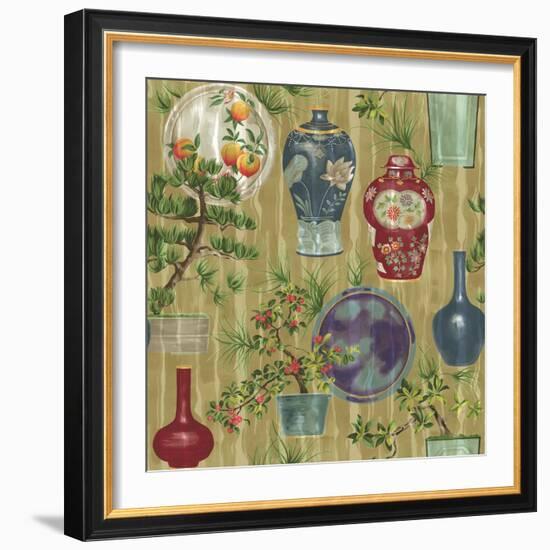 Japanese Vases Neutral1-Bill Jackson-Framed Giclee Print