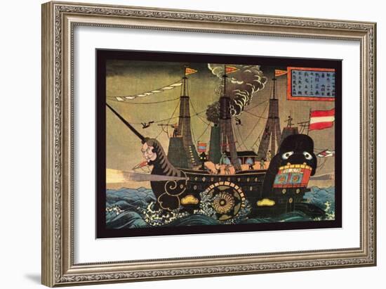 Japanese War Ship-null-Framed Art Print
