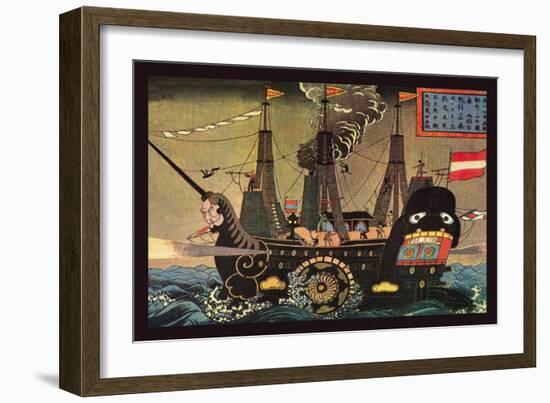 Japanese War Ship-null-Framed Art Print