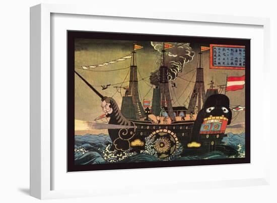 Japanese War Ship-null-Framed Art Print