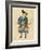 Japanese Warrior, 1800 - 1870 (Hand Coloured Woodblock Print)-Japanese School-Framed Giclee Print