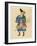 Japanese Warrior, 1800 - 1870 (Hand Coloured Woodblock Print)-Japanese School-Framed Giclee Print