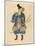 Japanese Warrior, 1800 - 1870 (Hand Coloured Woodblock Print)-Japanese School-Mounted Giclee Print