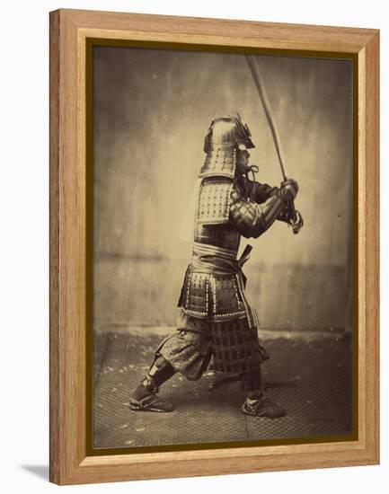 Japanese Warrior in Armour, 1865-7-Felice Beato-Framed Premier Image Canvas