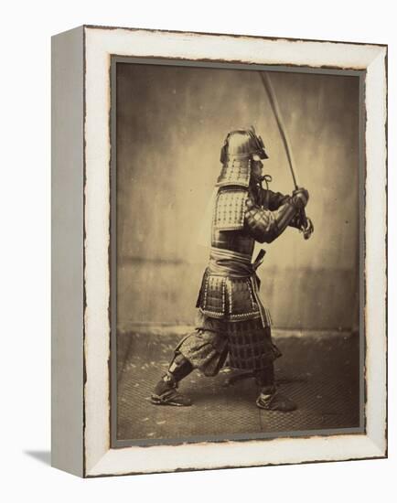 Japanese Warrior in Armour, 1865-7-Felice Beato-Framed Premier Image Canvas