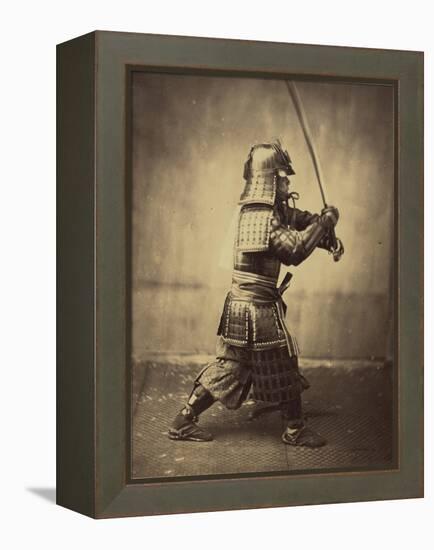 Japanese Warrior in Armour, 1865-7-Felice Beato-Framed Premier Image Canvas