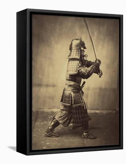 Japanese Warrior in Armour, 1865-7-Felice Beato-Framed Premier Image Canvas