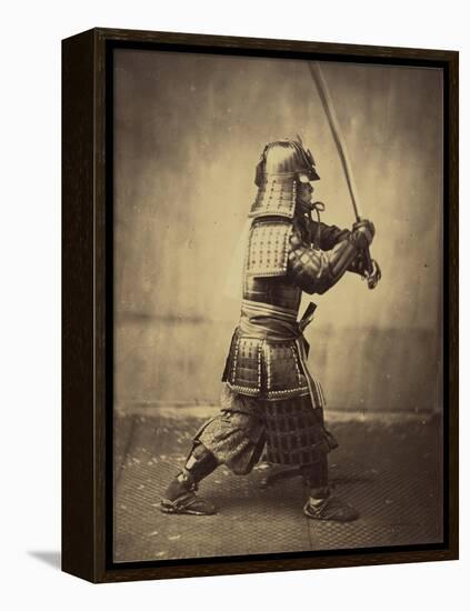 Japanese Warrior in Armour, 1865-7-Felice Beato-Framed Premier Image Canvas