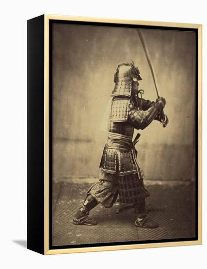 Japanese Warrior in Armour, 1865-7-Felice Beato-Framed Premier Image Canvas