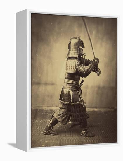 Japanese Warrior in Armour, 1865-7-Felice Beato-Framed Premier Image Canvas