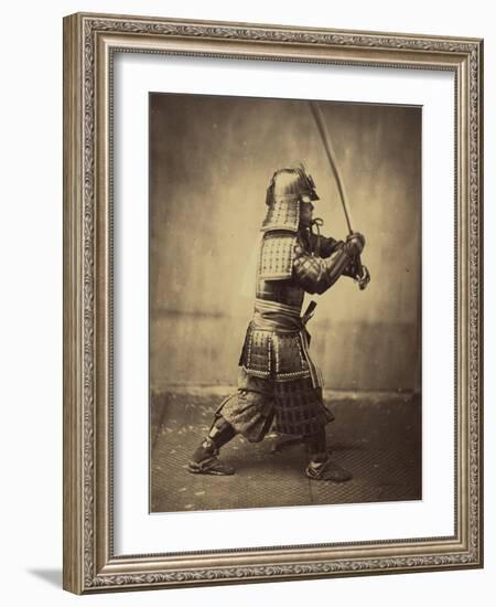 Japanese Warrior in Armour, 1865-7-Felice Beato-Framed Giclee Print