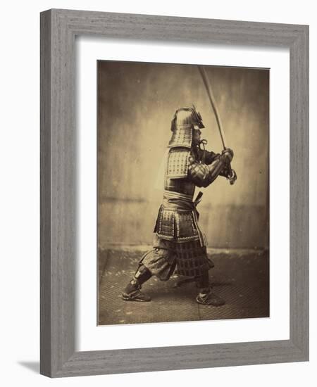 Japanese Warrior in Armour, 1865-7-Felice Beato-Framed Giclee Print