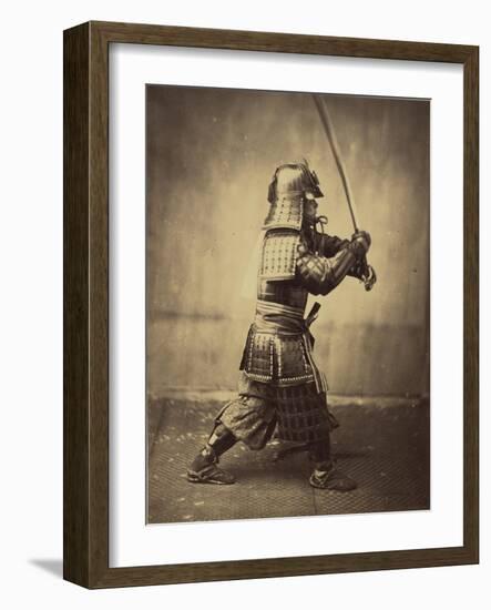 Japanese Warrior in Armour, 1865-7-Felice Beato-Framed Giclee Print