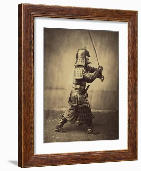 Japanese Warrior in Armour, 1865-7-Felice Beato-Framed Giclee Print