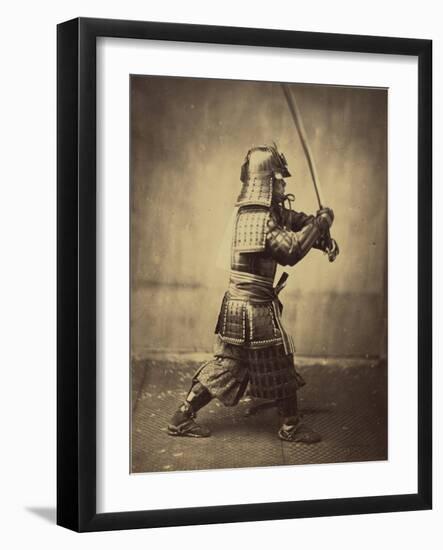 Japanese Warrior in Armour, 1865-7-Felice Beato-Framed Giclee Print