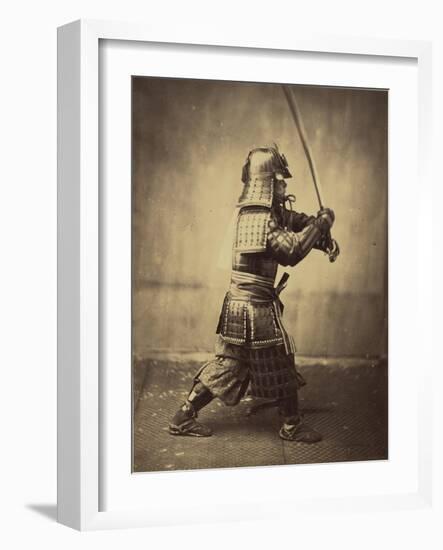 Japanese Warrior in Armour, 1865-7-Felice Beato-Framed Giclee Print