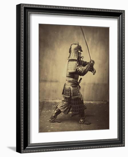 Japanese Warrior in Armour, 1865-7-Felice Beato-Framed Giclee Print