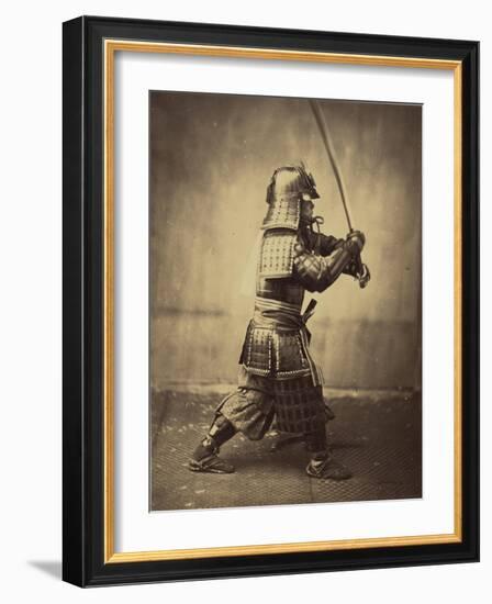 Japanese Warrior in Armour, 1865-7-Felice Beato-Framed Giclee Print