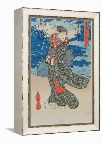 Japanese Woman by the Sea-Utagawa Kunisada-Framed Premier Image Canvas