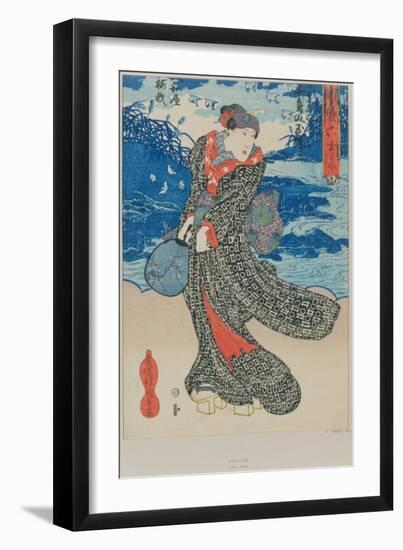 Japanese Woman by the Sea-Utagawa Kunisada-Framed Giclee Print