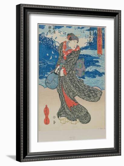 Japanese Woman by the Sea-Utagawa Kunisada-Framed Giclee Print