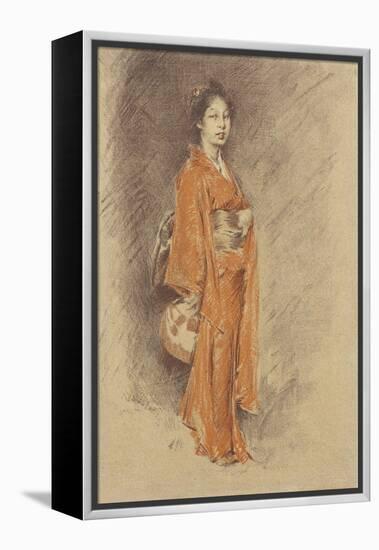 Japanese Woman in Kimono-Robert Frederick Blum-Framed Premier Image Canvas