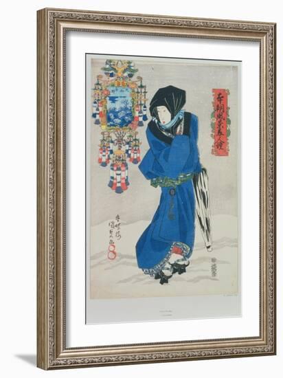 Japanese Woman in the Snow-Utagawa Kunisada-Framed Giclee Print