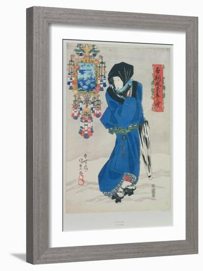 Japanese Woman in the Snow-Utagawa Kunisada-Framed Giclee Print