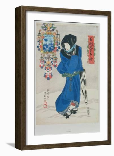 Japanese Woman in the Snow-Utagawa Kunisada-Framed Giclee Print