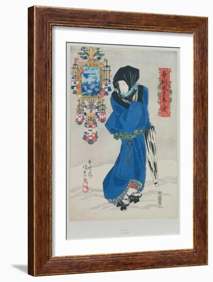 Japanese Woman in the Snow-Utagawa Kunisada-Framed Giclee Print