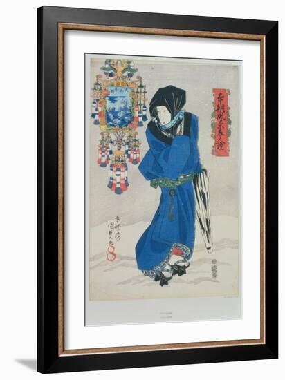 Japanese Woman in the Snow-Utagawa Kunisada-Framed Giclee Print