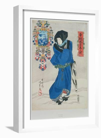 Japanese Woman in the Snow-Utagawa Kunisada-Framed Giclee Print