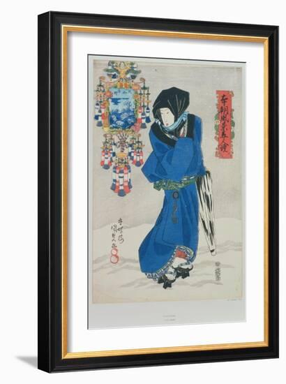 Japanese Woman in the Snow-Utagawa Kunisada-Framed Giclee Print