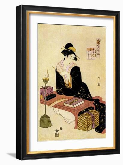 Japanese woman of 18th-Hosoda Eishi-Framed Giclee Print