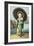 Japanese Woman with Umbrella and Lantern-null-Framed Art Print