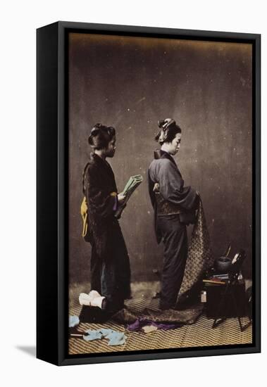 Japanese Women Dressing, C.1870-1880-Felice Beato-Framed Premier Image Canvas